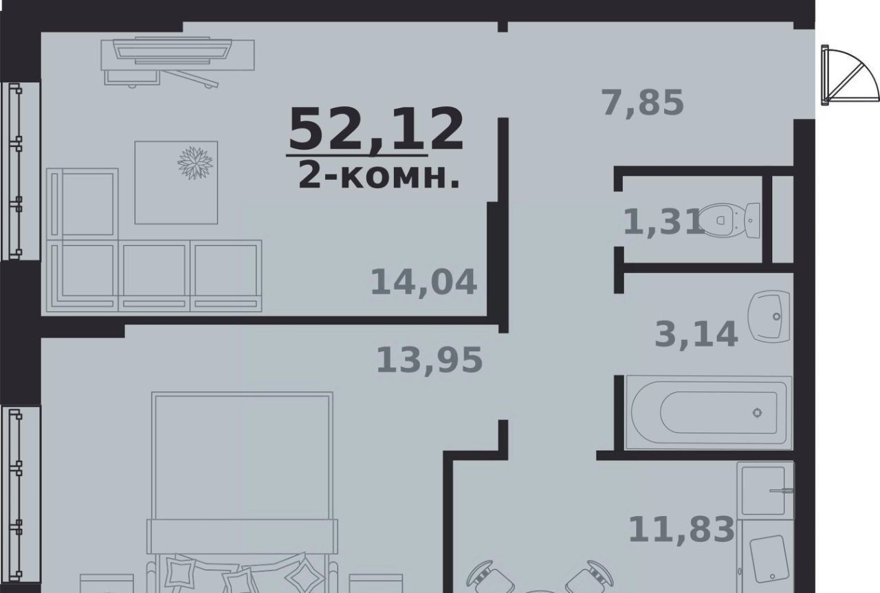 квартира г Ульяновск р-н Заволжский Новый Город ЖК Атмосфера 4 17-й кв-л фото 1