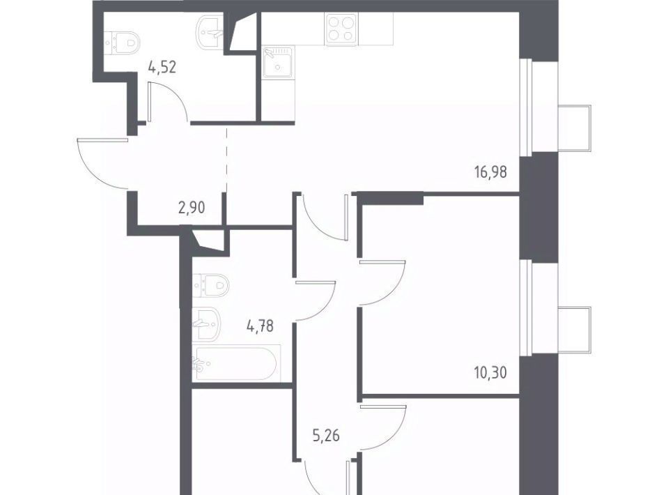 квартира г Москва п Мосрентген метро Тропарёво метро Румянцево мк, к 2. 3 фото 1