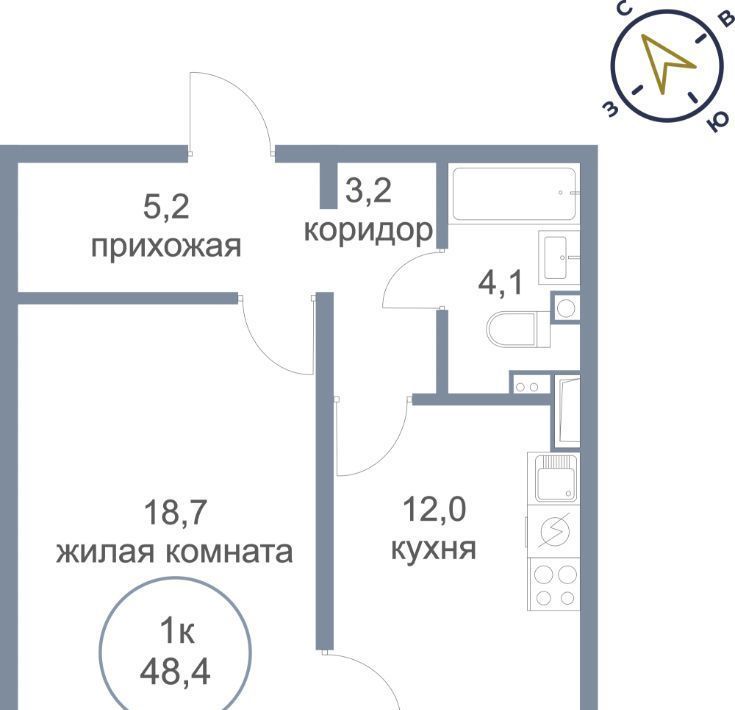 квартира городской округ Солнечногорск д Голубое б-р Парковый 2к/3 Нахабино фото 1