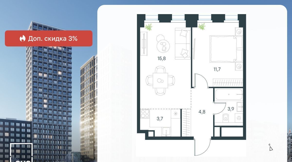 квартира г Москва метро Селигерская проезд Ильменский 10с/1а фото 1