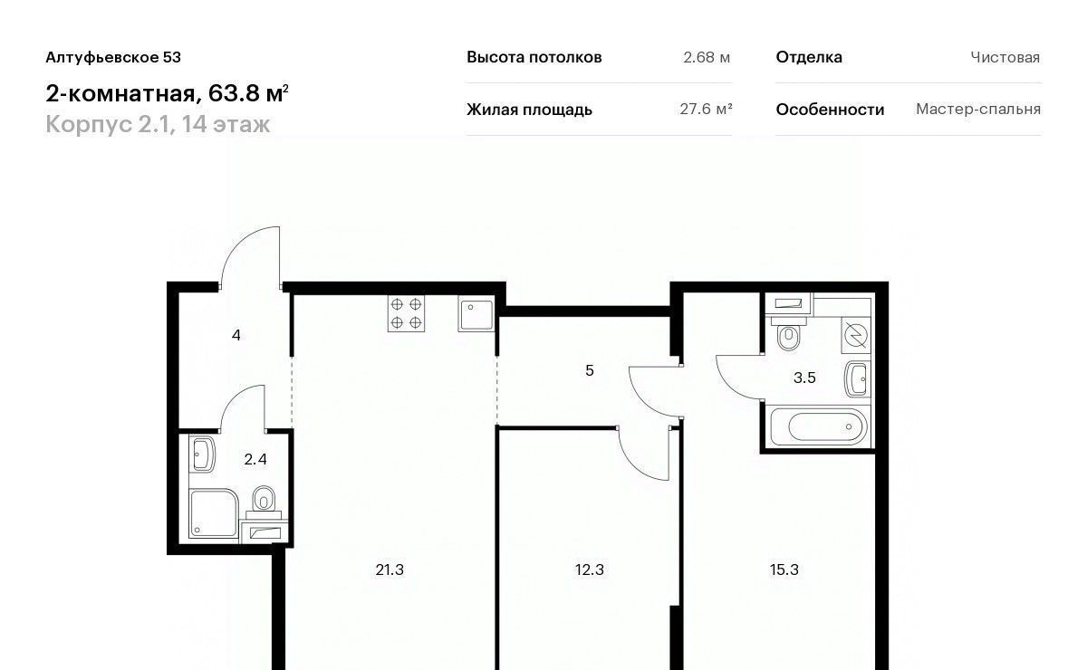 квартира г Москва метро Бескудниково ЖК Алтуфьевское 53 фото 1