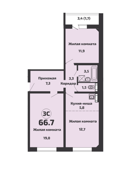 квартира р-н Новосибирский п Садовый микрорайон Приозёрный, 714 фото 1