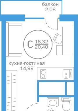 квартира г Тюмень р-н Калининский ЖК Меридиан Запад фото 1