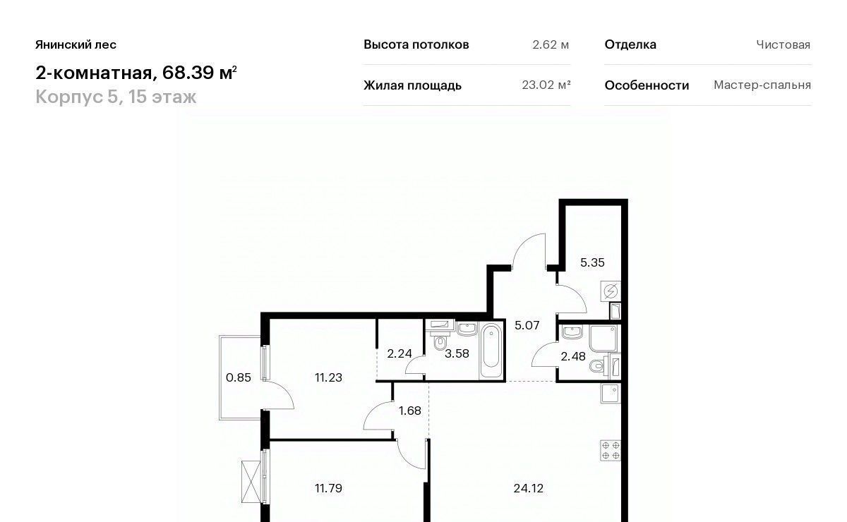 квартира р-н Всеволожский п Янино-1 ЖК Янинский Лес 5 Заневское городское поселение, Проспект Большевиков фото 1