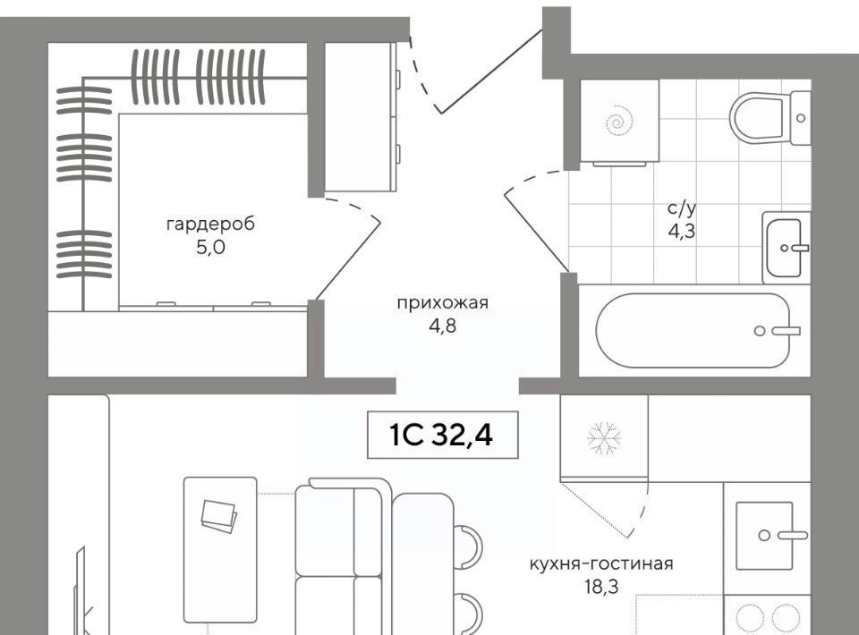 квартира р-н Новосибирский п Садовый Станционный сельсовет, Заельцовская, Среда жилой комплекс фото 1