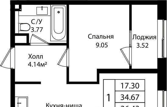 квартира г Краснодар р-н Карасунский микрорайон Хлопчато-бумажный Комбинат фото 1