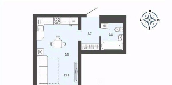 квартира г Воронеж р-н Коминтерновский ул Серафима Саровского 179к/1 фото 1