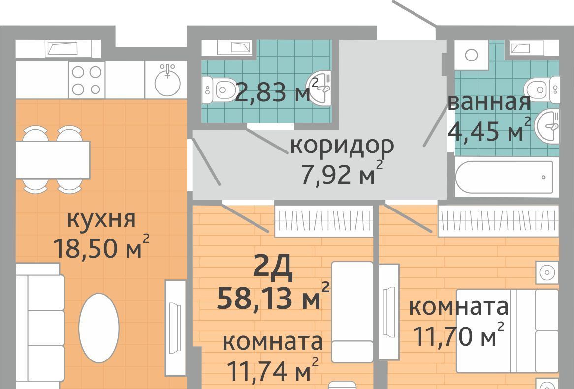 квартира г Екатеринбург р-н Верх-Исетский ВИЗ жилрайон, Семейный квартал Дружный жилой комплекс фото 1