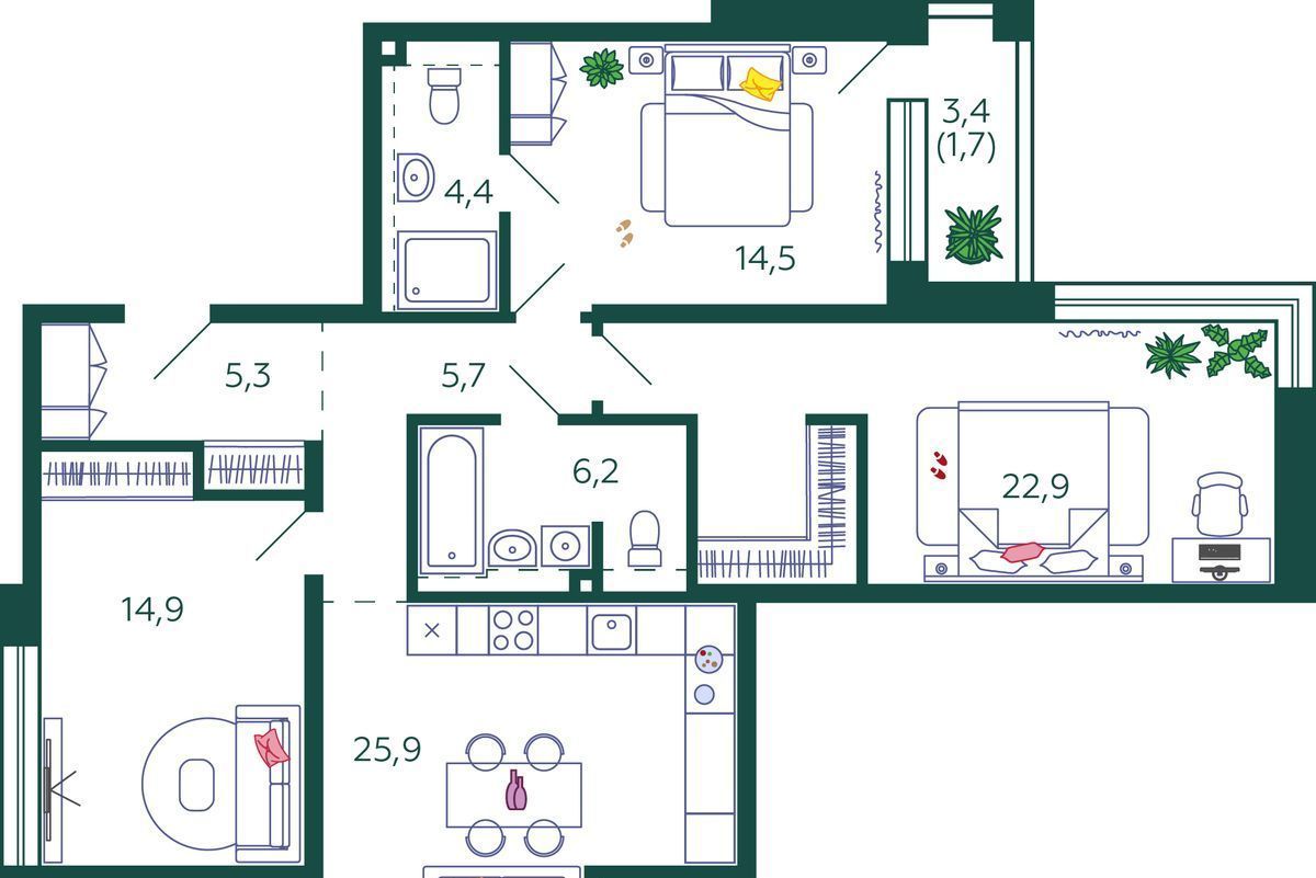 квартира г Москва метро Нагатинская ЖК Шагал 1-я оч., к 12 фото 1