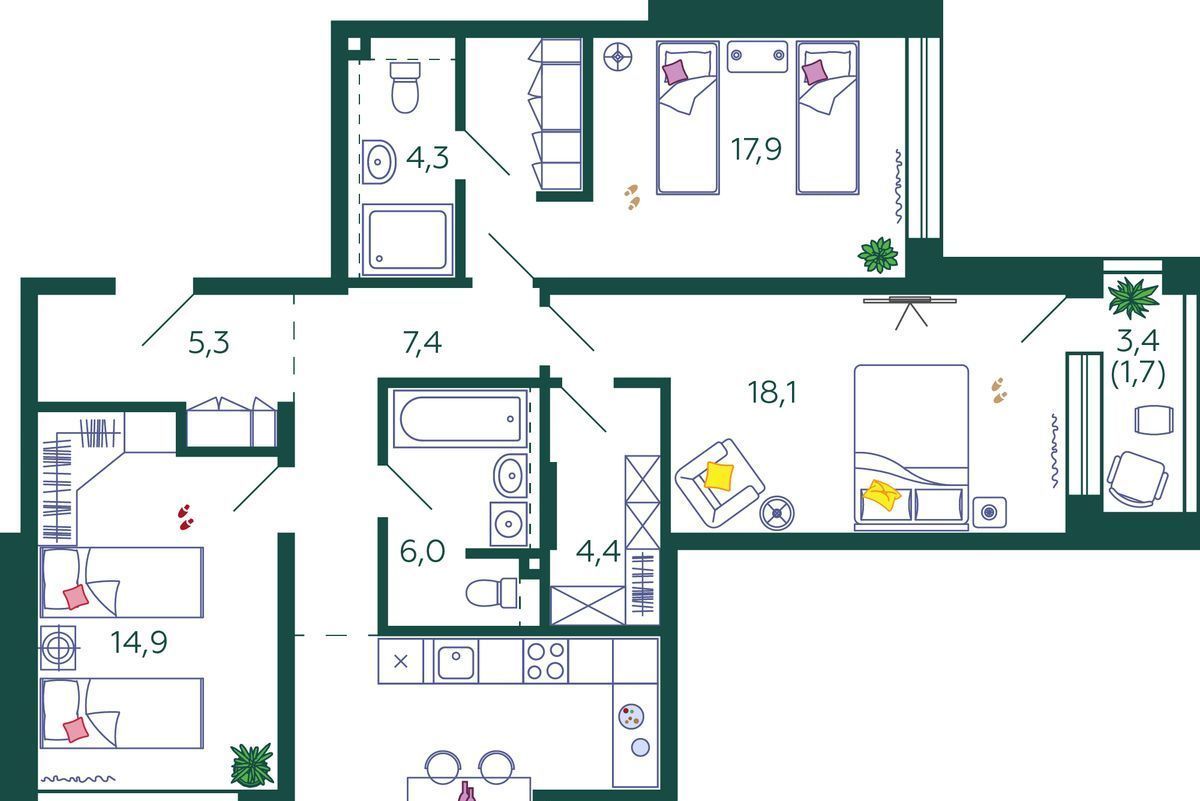 квартира г Москва метро Нагатинская ЖК Шагал 1-я оч., к 12 фото 1