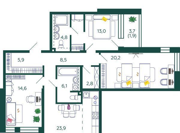 квартира г Москва метро Нагатинская ЖК Шагал 1-я оч., к 11 фото 1