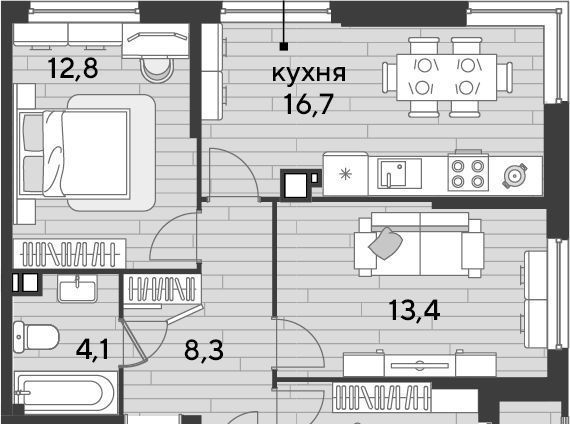 квартира г Краснодар р-н Прикубанский Догма Парк мкр фото 1