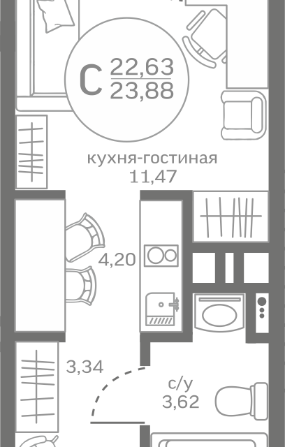 квартира р-н Тюменский д Патрушева жилой квартал Меридиан Юг фото 1