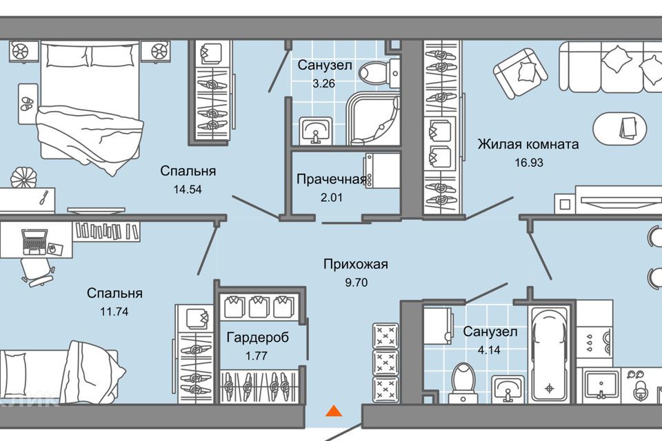 квартира г Киров ул Капитана Дорофеева 26 муниципальное образование Киров фото 1